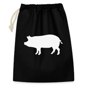 Pig / 1c - Gift Bag 30 x 45 cm - black - Front