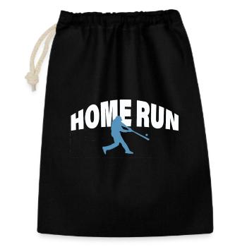 HOME RUN - Geschenkbeutel aus Baumwolle (30 x 45 cm) - Schwarz - Vorne