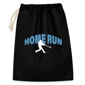 HOME RUN - Geschenkbeutel aus Baumwolle (30 x 45 cm) - Schwarz - Vorne