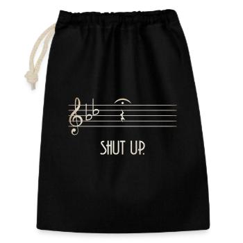 Schweigen durch Notenauge shut up quotes - Geschenkbeutel aus Baumwolle (30 x 45 cm) - Schwarz - Vorne