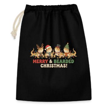 Lumières de Noël Bearded Dragon Vintage - Sac cadeau 30 x 45 cm - noir - Devant