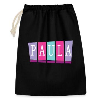Paula - Geschenkbeutel aus Baumwolle (30 x 45 cm) - Schwarz - Vorne
