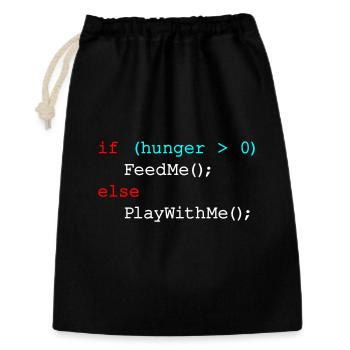 Si la faim me nourrit d’autre, joue avec moi - JavaScript - Sac cadeau 30 x 45 cm - noir - Devant