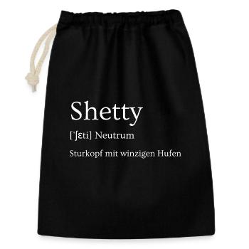 Shetty Shetlandpony Sturkopf winzigen mit Hufen - Geschenkbeutel aus Baumwolle (30 x 45 cm) - Schwarz - Vorne