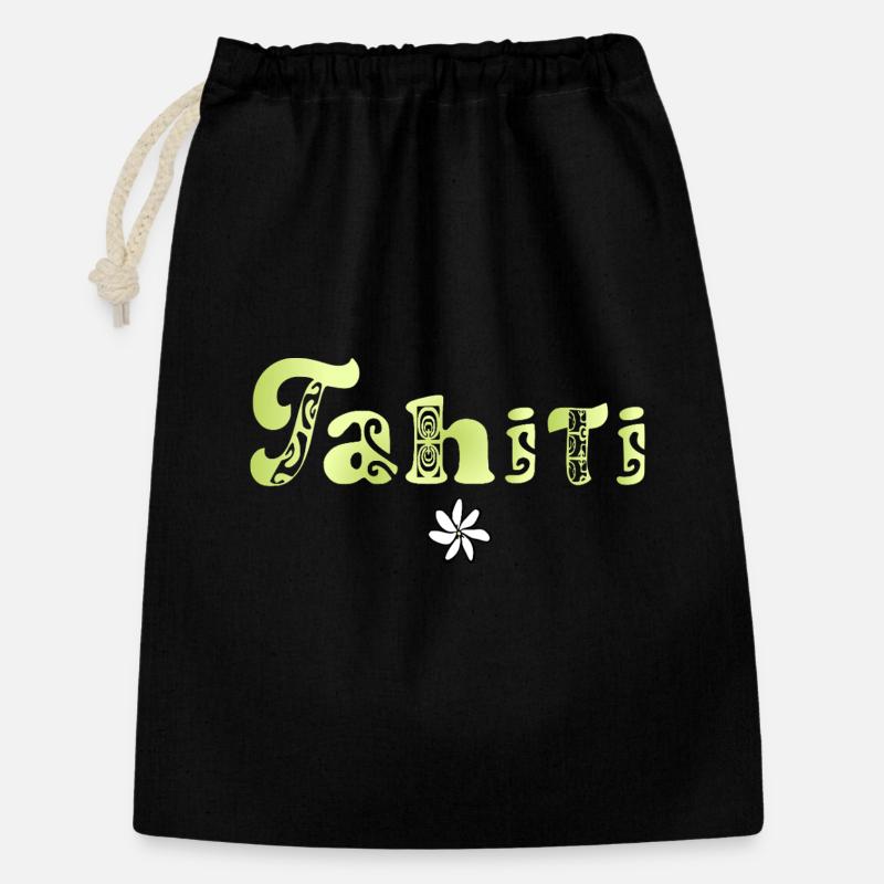 Tahiti (Limette) - Geschenkbeutel aus Baumwolle (30 x 45 cm) - Schwarz