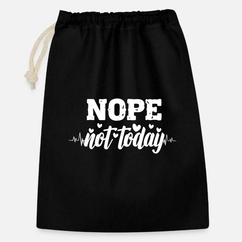 Nope not today heartbeat - Geschenkbeutel aus Baumwolle (30 x 45 cm) - Schwarz