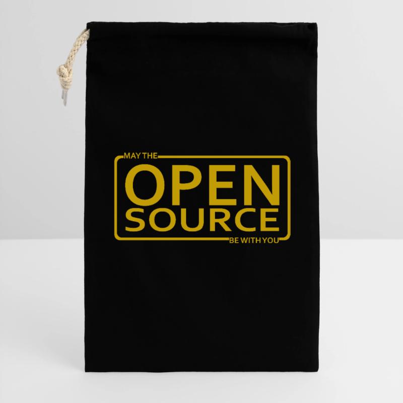 Möge die Open Source mit Ihnen sein Geschenkbeutel aus Baumwolle (30 x 45 cm)