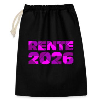 Rente 2026 , Abschied Rente - Geschenkbeutel aus Baumwolle (30 x 45 cm) - Schwarz - Vorne