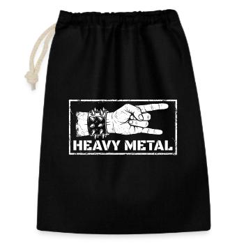 MetalhandHeavy Metal Rock Hand – Distressed Design - Geschenkbeutel aus Baumwolle (30 x 45 cm) - Schwarz - Vorne