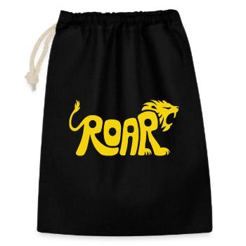 Design des lettres Lion Roar - Sac cadeau 30 x 45 cm - noir - Devant