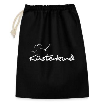 Coastal child lettering with seagulls | Beach - Gift Bag 30 x 45 cm - black - Front