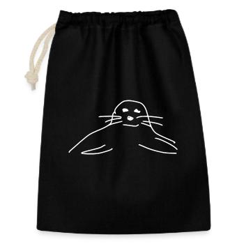 phoques phoques phoques animaux - Sac cadeau 30 x 45 cm - noir - Devant