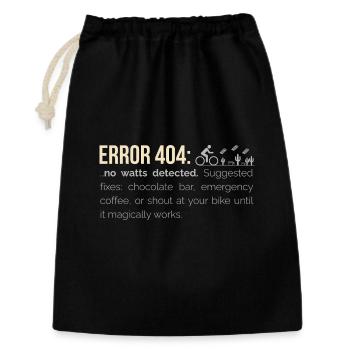Sweat à capuche cyclable – 404 : Aucun watts détecté - Sac cadeau 30 x 45 cm - noir - Devant