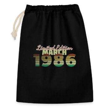 40. Geburtstag Limited Edition (SCR) 03/1986 - Geschenkbeutel aus Baumwolle (30 x 45 cm) - Schwarz - Vorne
