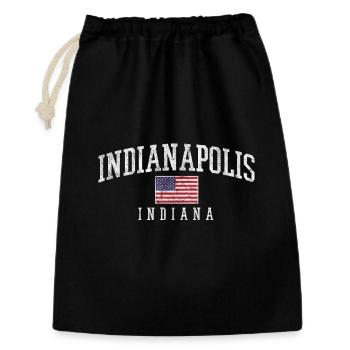 Indianapolis Americana Flag Vintage - Geschenkbeutel aus Baumwolle (30 x 45 cm) - Schwarz - Vorne