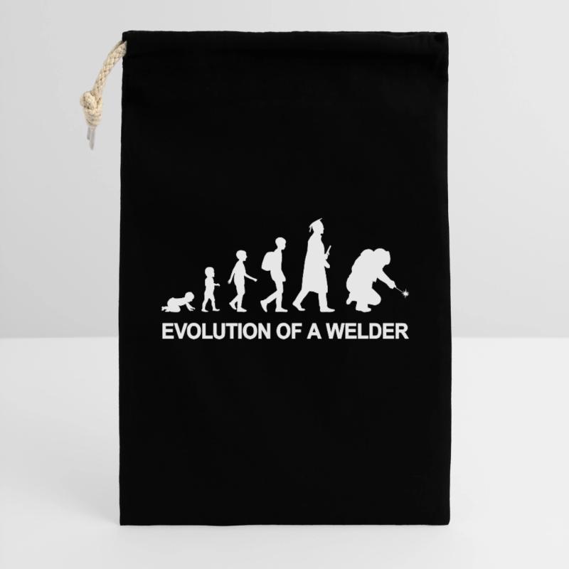 Evolution eines Schweißers Geschenkbeutel aus Baumwolle (30 x 45 cm)
