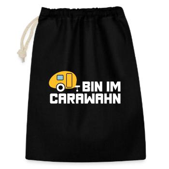 Caravan Wohnwagen Camping coole Sprüche Wahnsinn - Geschenkbeutel aus Baumwolle (30 x 45 cm) - Schwarz - Vorne