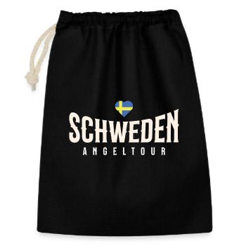 Voyage de pêche en Suède - Sac cadeau 30 x 45 cm - noir - Devant