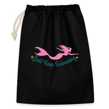 Sirène sous-marine avec citation motivante - Sac cadeau 30 x 45 cm - noir - Devant