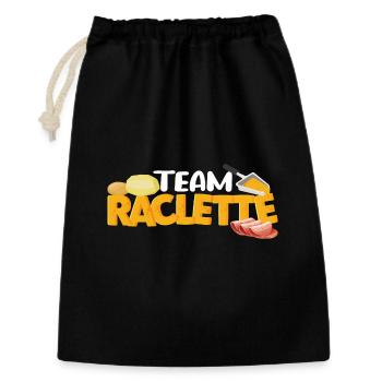 Team Raclette Lustiges Zitat Raclette Geschenk - Geschenkbeutel aus Baumwolle (30 x 45 cm) - Schwarz - Vorne