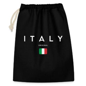 Drapeau de l’Italie, fierté italienne - Sac cadeau 30 x 45 cm - noir - Devant