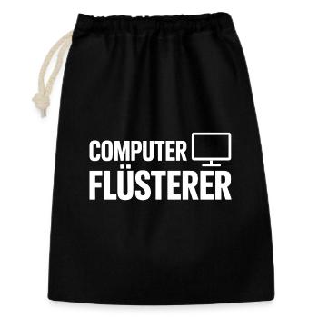 Computer Flüsterer – Monitor-Icon Design - Geschenkbeutel aus Baumwolle (30 x 45 cm) - Schwarz - Vorne