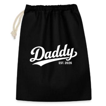 Daddy Est 2026 Futur Papa Nouveau Père Cadeau - Sac cadeau 30 x 45 cm - noir - Devant