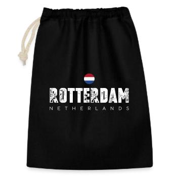 Emblème de la ville audacieuse de Rotterdam - Sac cadeau 30 x 45 cm - noir - Devant