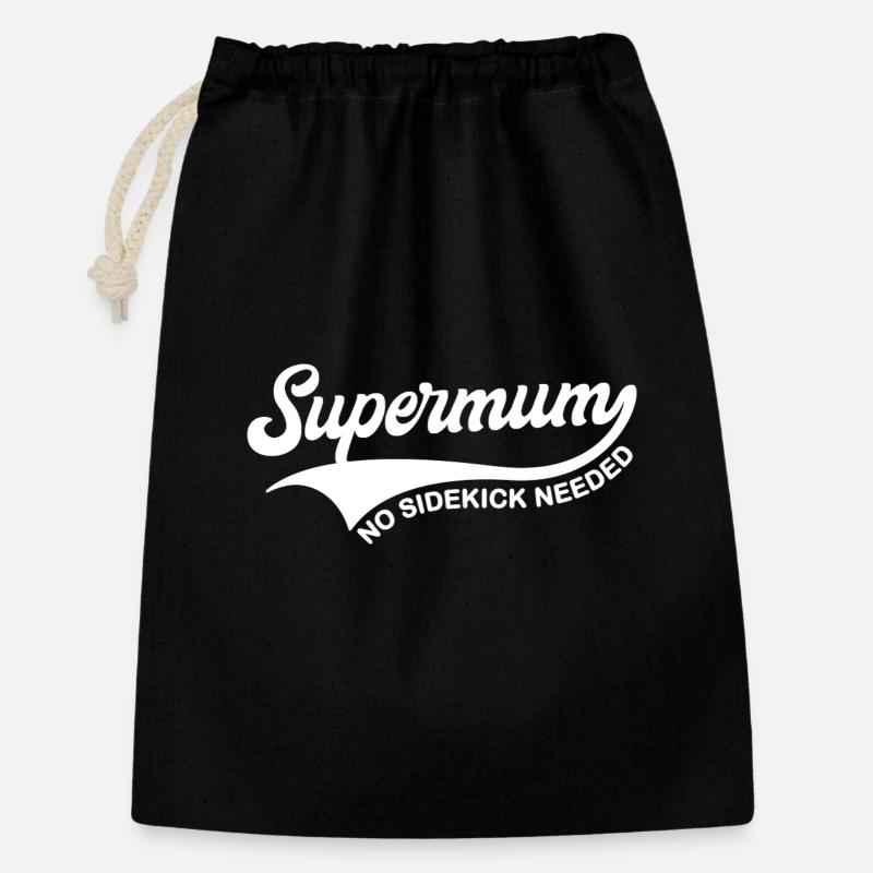 Supermum No Sidekick Needed - Gift Bag 30 x 45 cm - black