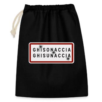 Panneau d’entrée de la ville de Ghisonaccia - Sac cadeau 30 x 45 cm - noir - Devant