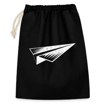 Silhouette d’avion en papier style grunge - Sac cadeau 30 x 45 cm - noir - Devant