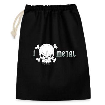 Extremer Metall Totenkopf - Geschenkbeutel aus Baumwolle (30 x 45 cm) - Schwarz - Vorne