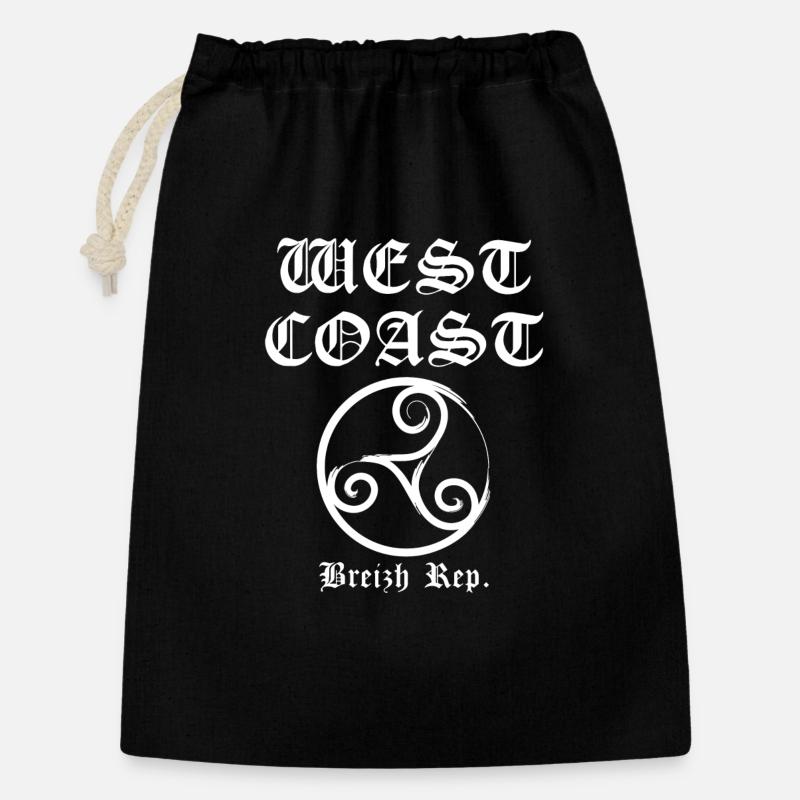 westcoast Breizh blanc - Sac cadeau 30 x 45 cm - noir