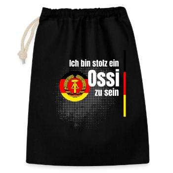 ossi stolz NVA ostdeutsch spruch humor witz sachse - Geschenkbeutel aus Baumwolle (30 x 45 cm) - Schwarz - Vorne
