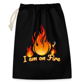 i am on fire feuer heiss spruch humor feuerwehr hot - Gift Bag 30 x 45 cm - black - Front