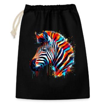 Zebra - Geschenkbeutel aus Baumwolle (30 x 45 cm) - Schwarz - Vorne