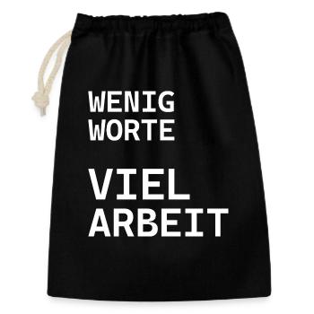 FEW WORDS A LOT OF WORK Work Shirt - Gift Bag 30 x 45 cm - black - Front