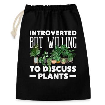 Introvert Discuss Plants Funny - Gift Bag 30 x 45 cm - black - Front