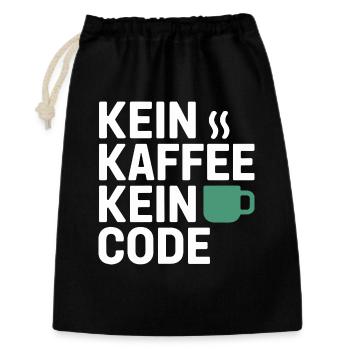 Kein Kaffee Kein Code Programmierer Informatiker - Geschenkbeutel aus Baumwolle (30 x 45 cm) - Schwarz - Vorne