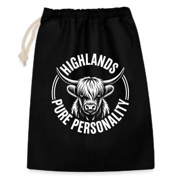 Highland Pure Personality - Geschenkbeutel aus Baumwolle (30 x 45 cm) - Schwarz - Vorne