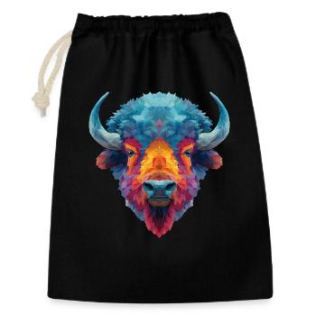 Bison - Geschenkbeutel aus Baumwolle (30 x 45 cm) - Schwarz - Vorne