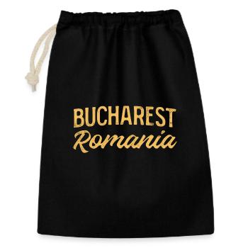 Bucharest Retro Lettering - Gift Bag 30 x 45 cm - black - Front