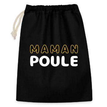 Maman Poule Illustration Contrastée - Sac cadeau 30 x 45 cm - noir - Devant