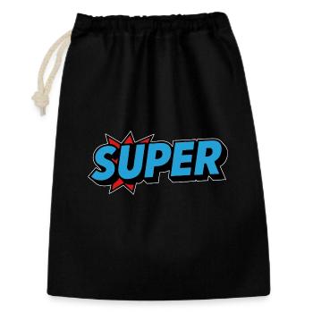 Super Retro oldschool Schriftzug - Geschenkbeutel aus Baumwolle (30 x 45 cm) - Schwarz - Vorne