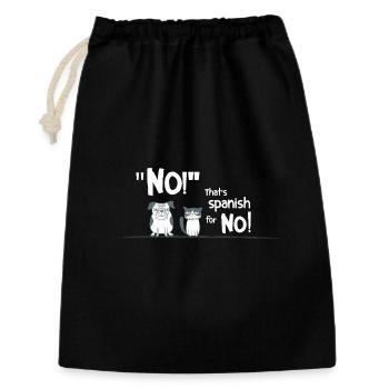 Non ! C’est l’espagnol pour Non ! – Diction drôle d’animal - Sac cadeau 30 x 45 cm - noir - Devant
