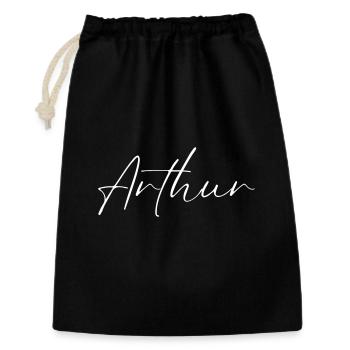 Arthur Name T-Shirt Geschenk Für Männer - Geschenkbeutel aus Baumwolle (30 x 45 cm) - Schwarz - Vorne