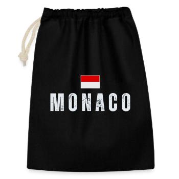 Drapeau monégasque, fierté monégasque - Sac cadeau 30 x 45 cm - noir - Devant