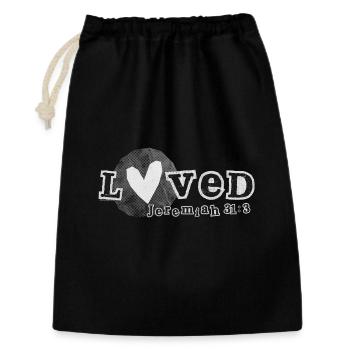 L’amour de Dieu Jérémie 31:3 Design - Sac cadeau 30 x 45 cm - noir - Devant