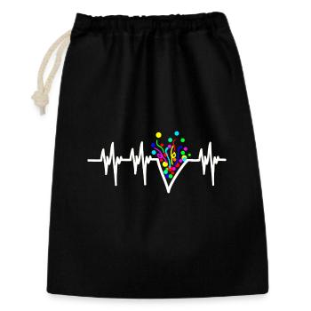 Heartbeat Konfetti Karneval Party - Geschenkbeutel aus Baumwolle (30 x 45 cm) - Schwarz - Vorne
