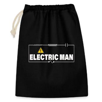 ELECTRIC MAN - Geschenkbeutel aus Baumwolle (30 x 45 cm) - Schwarz - Vorne